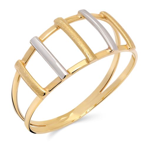 Anel Vazado Ouro Amarelo e Ouro Branco 18k 184729