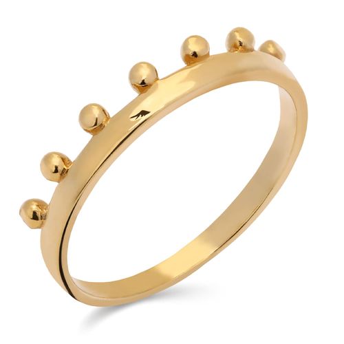 Aliança Coroa com Esferas em Ouro Amarelo 18k 189985