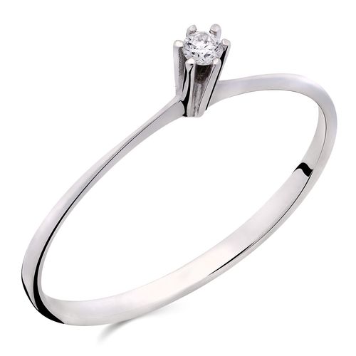 Anel de Ouro Solitário com Diamante Aprox. 3 pts - AU BCO 18K 190749