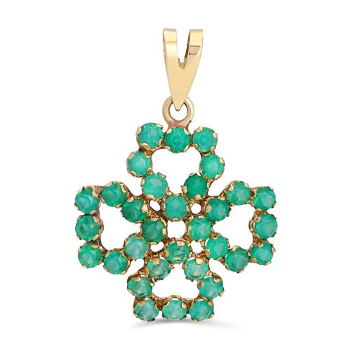 Pingente Trevo Quatro Folhas Zirconias Verdes (478) 194293