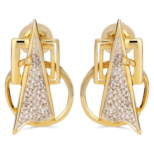 Par de Brinco Desenho Raio com Detalhe ouro Branco 194807