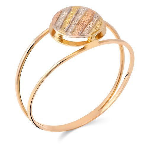Anel de Ouro Três Cores com Efeito Diamantado - au am 18k 195995 Anel de Ouro Três Cores com Efeito Diamantado - au am 18k 195995