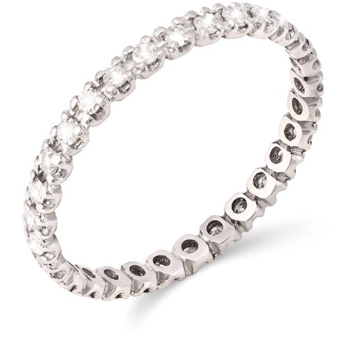 Aliança Inteira de Diamantes Aprox, 30 pts. - Ouro Branco 18K 197934