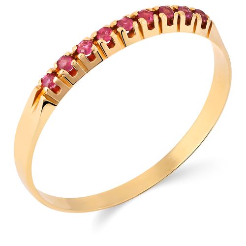 Meia Aliança em Ouro Amarelo 18k com Rubis 197950