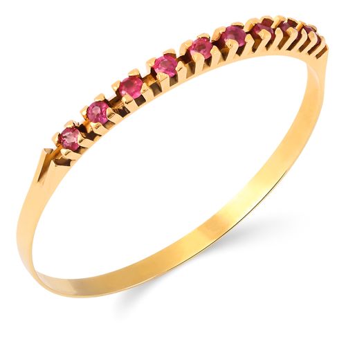 Meia Aliança com 9 Rubis - Ouro Amarelo 18K 197951