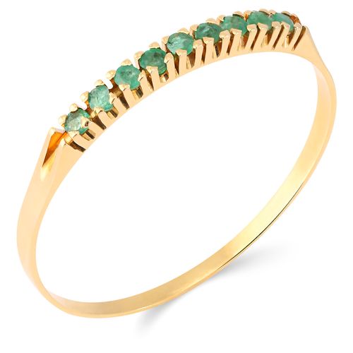 Meia Aliança de Esmeraldas - Ouro Amarelo 18K - Aro 22 197952