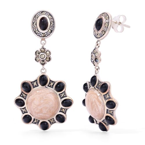 Par de Brinco em Prata com Mina, Ônix e Marcassitas 156889