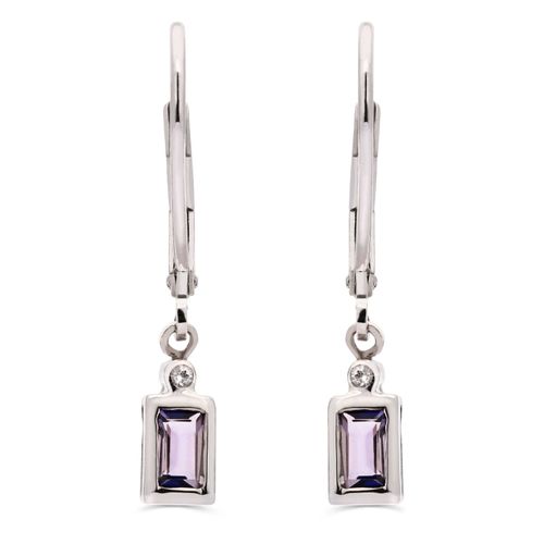 Par de Brinco em Prata  com Iolita e Topázio 156874