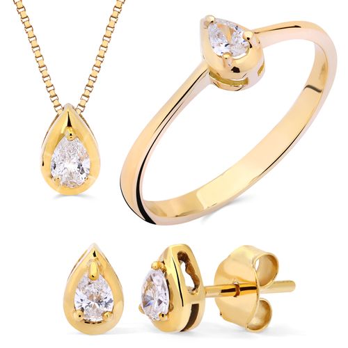 Conjunto em Ouro Amarelo 18 k com Diamantes Vs 186593