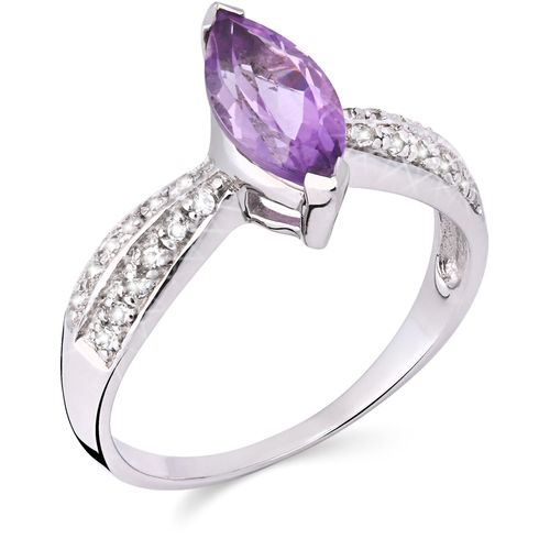 Anel Em Prata 925 com Ametista Boliviana e Topazio Branco 154513