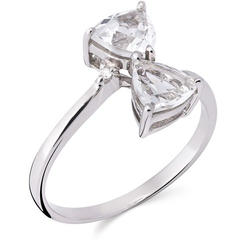 Anel Prata Delta com Topazios Brancos Aprox. 1,73 cts 170458