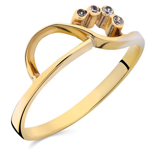 Anel Com Zircônias Ouro Amarelo 150578