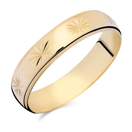 Aliança em Ouro Amrelo Trabalhada 180134