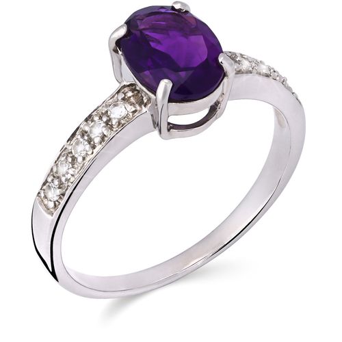 Anel em Prata 925 com Ametista da Zâmbia e Topázio Branco 155443