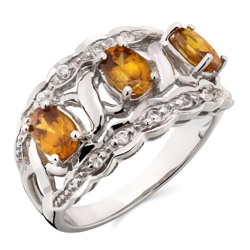 Anel em Prata 925 Com Esfene e Zircônia 156106