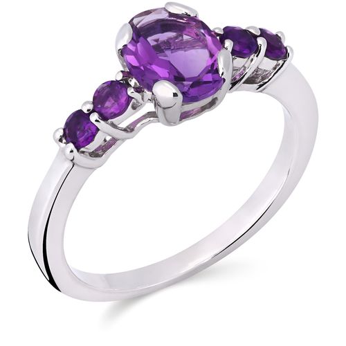 Anel  em Prata 925 Com Ametistas 173285