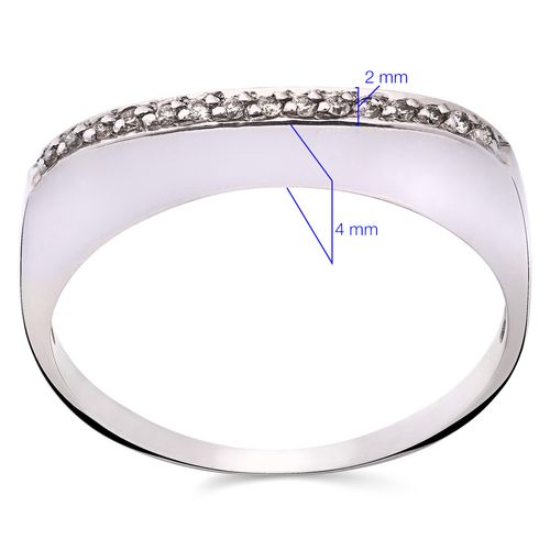 Meia Aliança em Ouro Branco 18 k com Diamantes 185596 Meia Aliança em Ouro Branco 18 k com Diamantes 185596