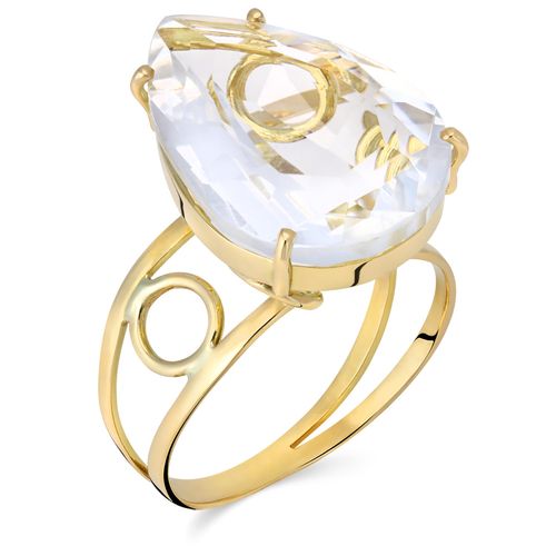 Anel em Ouro Amarelo Cristal Gota 197047