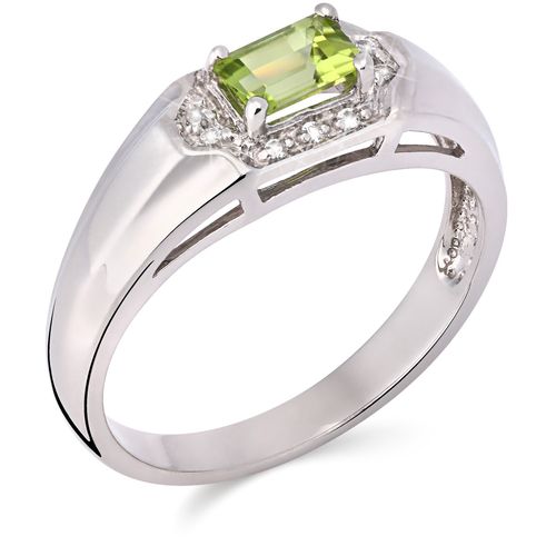 Anel em Prata com Peridoto e Topazios Brancos 159925