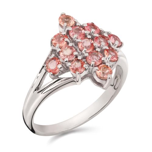 Anel em Prata 925 com Safiras Rosas 157405