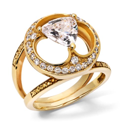 Anel em Prata Círculo com Zircônia Delta Central e Zircônias Ovais 183469