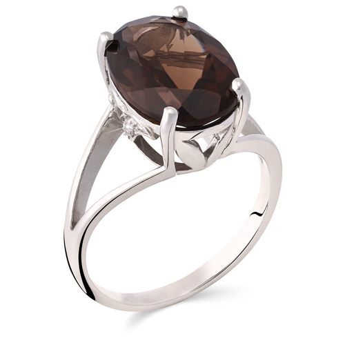 Anel em Prata 925 com Topázio Smoke e Topázios Brancos 165351