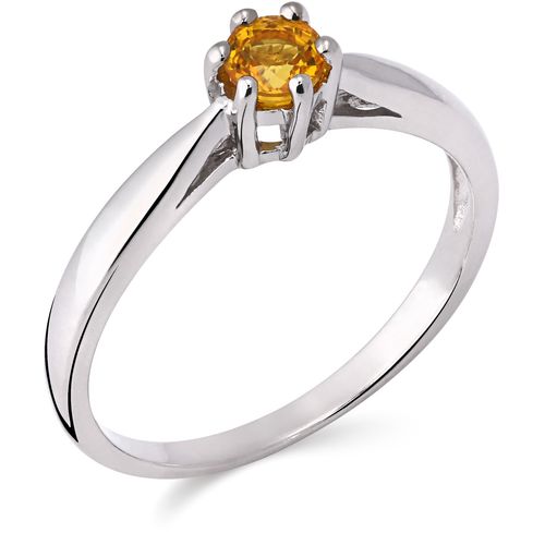 Anel em Prata 925 Com Safira Amarela 166683