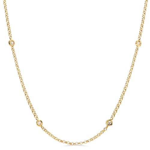 Colar em Ouro Amarelo Ponto de Luz com 10 Diamantes Aprox. 30 pts 191465