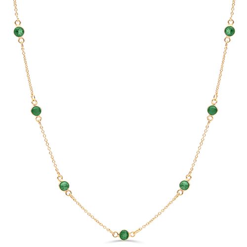 Colar em Prata Com Esmeraldas Intercaladas 196313