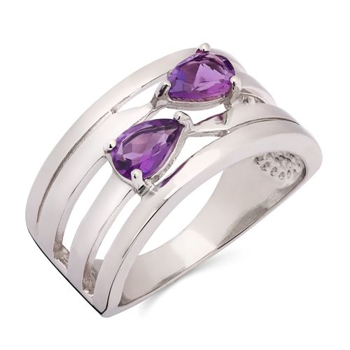 Anel em Prata 925 com Ametistas 171768
