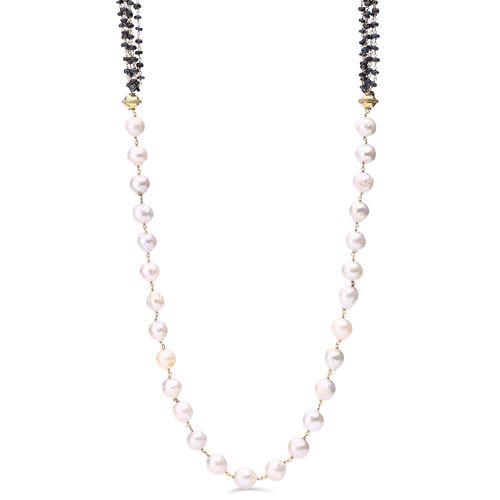 Colar em Prata Com Pérolas e Safiras 199365