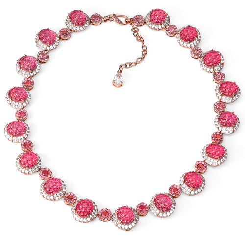 Colar em  Prata Luxo Floral Mix de Pedras 192059