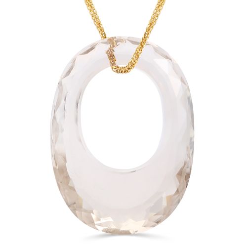 Pingente Quartzo Fume Oval com Corrente Ouro Amarelo 18k 197060