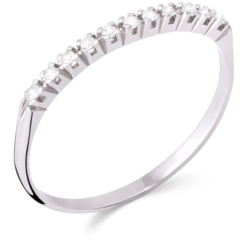 Meia Aliança em Ouro Branco 18 k com Diamantes 198940