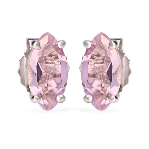 Par de Brincos em Prata 925 com Ametistas Navetes 159701