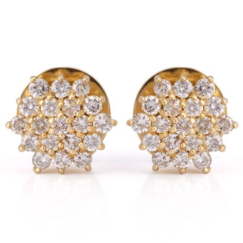 Par de Brinco Em Ouro Amarelo Chuveiro com 38 Diamantes 198677