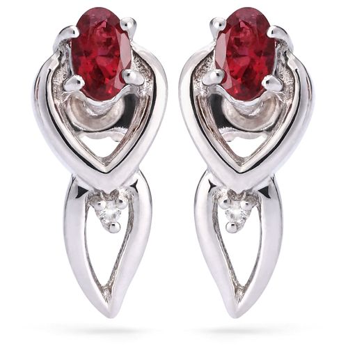 Par de Brinco em Prata 925 com Turmalinas Rosas e Topázios Brancos 158534