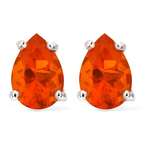 Par de Brinco em Prata 925 Gota de Opala de Fogo 158623 Par de Brinco em Prata 925 Gota de Opala de Fogo 158623