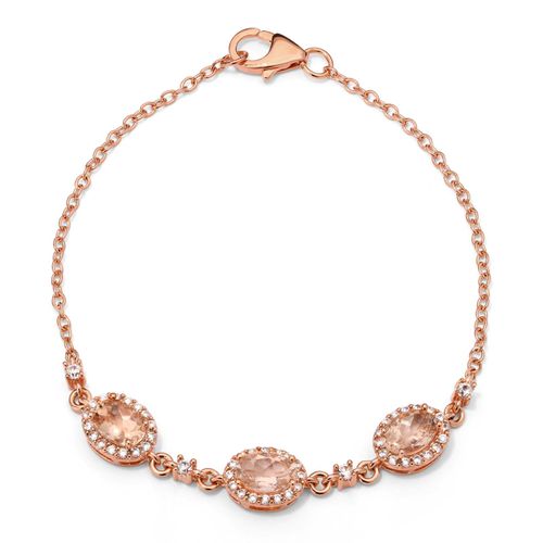 Pulseira em Prata 925 com Morganitas 147708 Pulseira em Prata 925 com Morganitas 147708