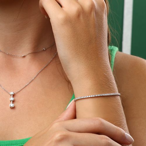 Pulseira em Ouro Branco 18k com Diamantes 196485