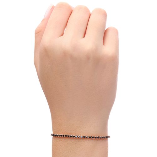 Pulseira em Ouro Amarelo 18 k com Diamantes Negros 186510