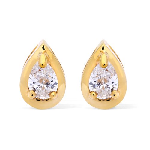 Par De Brinco Gota em Ouro Amarelo 18 k com Diamante Vs 186590