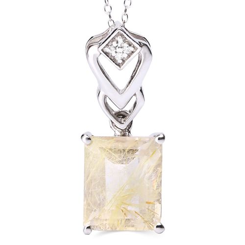 Pingente em Prata 925 com Quartzo Rutilado e Topazio Branco 157038