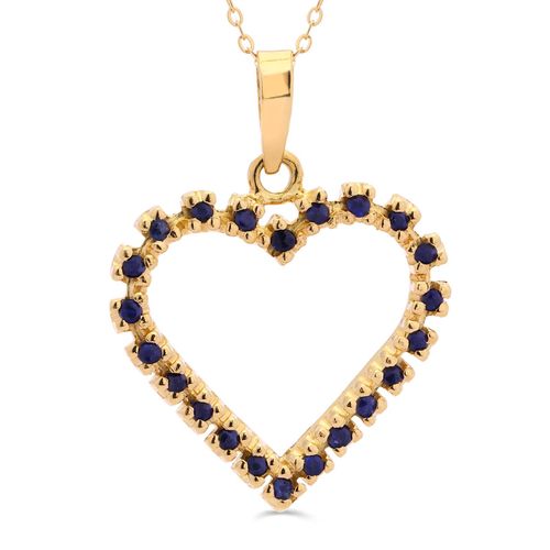 Pingente Coração em Ouro Amarelo 18k Com Safiras 151874