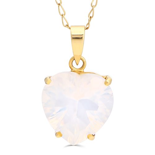 Pingente Coração em Ouro Amarelo 18k com Cristal Milk 135378