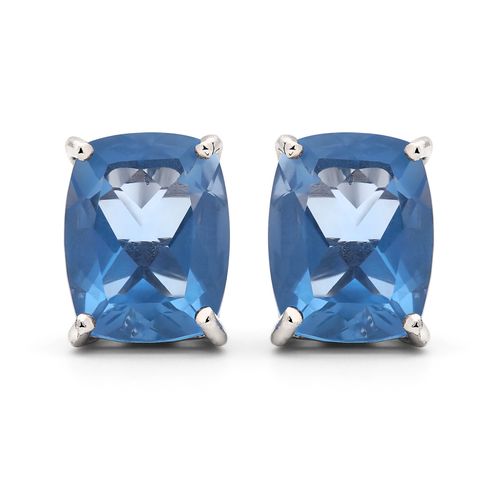 Par de Brinco em Prata 925 com Fluorita Change Color e Zircônias 173275