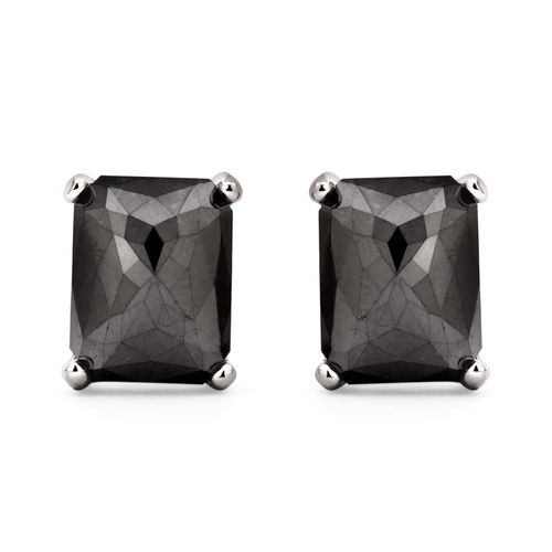 Par de Brinco em Prata 925 com Diamantes Negros 138450