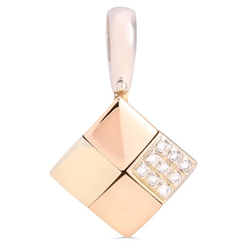 Pingente em Ouro Branco Com Diamantes 194322