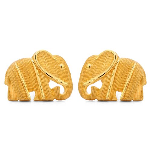 Par de Brinco em Ouro Amarelo 24k Prima Gold Elefantinho 143173