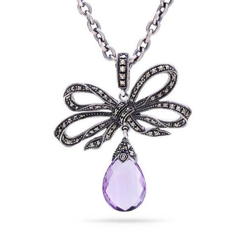Pingente em Prata 925 com Ametista e Marcassitas 142729